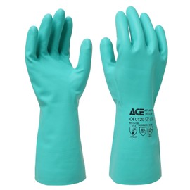 ACE AG7470 Nitrile Chemical Resistant Gloves, Solvent Guard, M Size