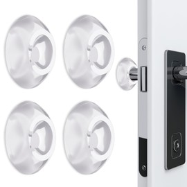 4Pcs Door Stopper Wall Protector, Clear Silicone Door Knob Wall Shield, Reusable Rubber Doorstop Bumper for Home Office (1.97"x0.47")