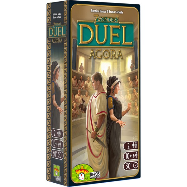 7 Wonders Duel Agora Board Game EXPANSION | 2 Player Game| Strategy Board Game | Civilization Board Game for Game Night | Board Game for Couples | Ages 10+ | Made by Repos Production