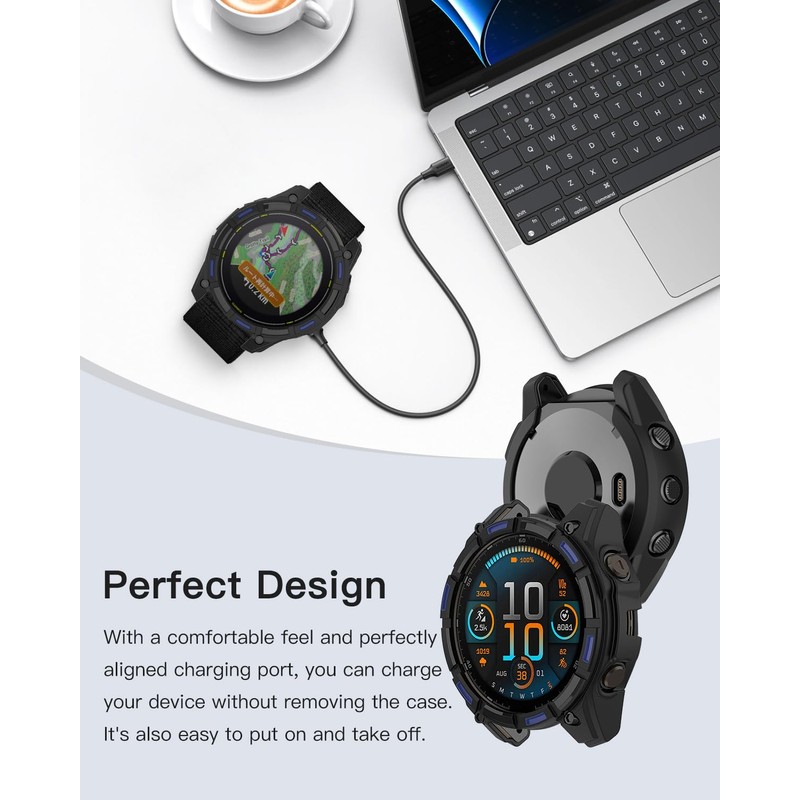 for Garmin Enduro 3 Case,Shockproof, Anti-Scratch, Full Coverage Bumper Shell,