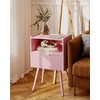 JOONEE Nightstand with Oultlet,Modern Bedside Table with Storage Drawer and