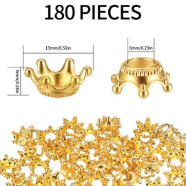 HexinYigjly Pack of 180 Mini Crowns Decoration, Small Golden Crowns, Table Decoration Crowns Charms, Crowns Confetti Decoration for Crafts, DIY, for Wedding, Jewellery Making, Pendants, Gift Crown
