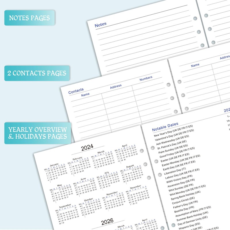 Refill Diary 2025 - A5 Week on Two Pages English