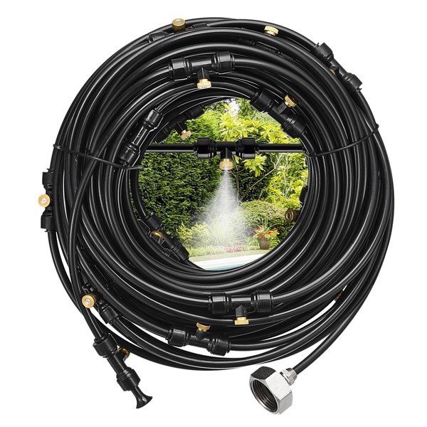 sourcing map Misting Cooling System, 59FT(18M) Misting Line +20 Mist