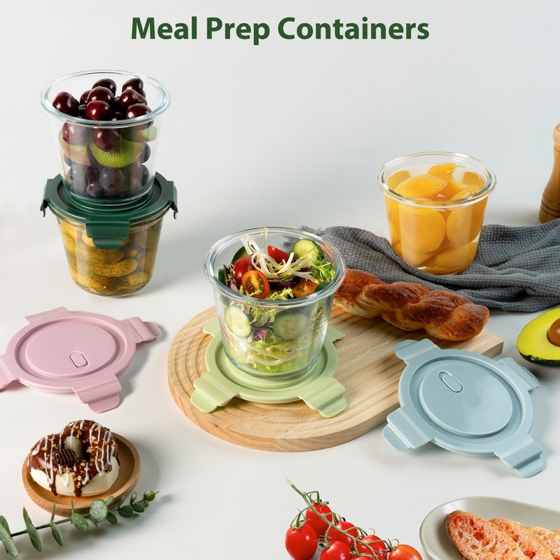 3Cup/23oz Glass Meal Prep Containers with Vented Lids Food Storage,