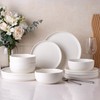 AmorArc Ceramic Dinnerware Sets, Wavy Rim Stoneware Plates and Bowls
