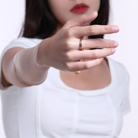 Muses Art Design Birthstone Eternity Band Ring 18K Gold (Channel Set/Full Round), Stackable Fashion Ring with Crystal Birthstone