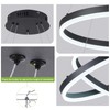 Benkut 2-Rings Modern LED Chandelier Black for Dining Room, Circular