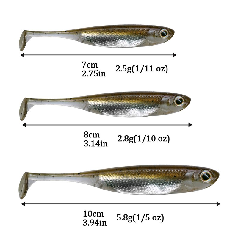QualyQualy Soft Plastic Lures Swimbait Paddle Tail Shad Lure Bass