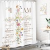 LIGHTINHOME Inspirational Shower Curtain 60Wx72H Inches,Christian Bible Verses Bathroom Decor,
