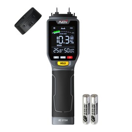 NDI 4 in 1 Pin Moisture Tester, Digital Water Tester, Wood Moisture Meter, Backlit LCD Display Automatic Alarm, Low-battery Indicator, Calibration & HOLD Button for Wood Firewood Lumber Floors