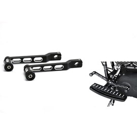 NHPJ 2pcs CNC Aluminum Heel/Toe Shifter Gear Shift Pedal Lever Arms& Shifter Peg for Harley Touring FL Softail Trike (Black&White)