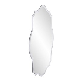 Howard Elliott Frameless Scalloped Hanging Wall Mirror, Oblong (24 x 32 x 3/8-Inch), Silver - Bathroom, Vanity, Bedroom