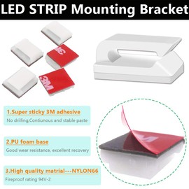 FSJEE 100Pack Mounting Fixing Clips with Screw, and 50Pack Self-Adhesive LED Strip Brackets Holder for 10mm Width LED Strip Light