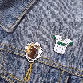 ARFUKA Funny Soccer Enamel Pins Cartoon Alloy Brooch Lapel Pin Set for Women, Men, Teens - Mini Badge Accessories for Backpacks, Jackets, Bags Pack of 4