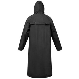 RainRider Long Raincoat for Adult Waterproof Lightweight Rain Jacket Reusable Rainwear(Black,XL)