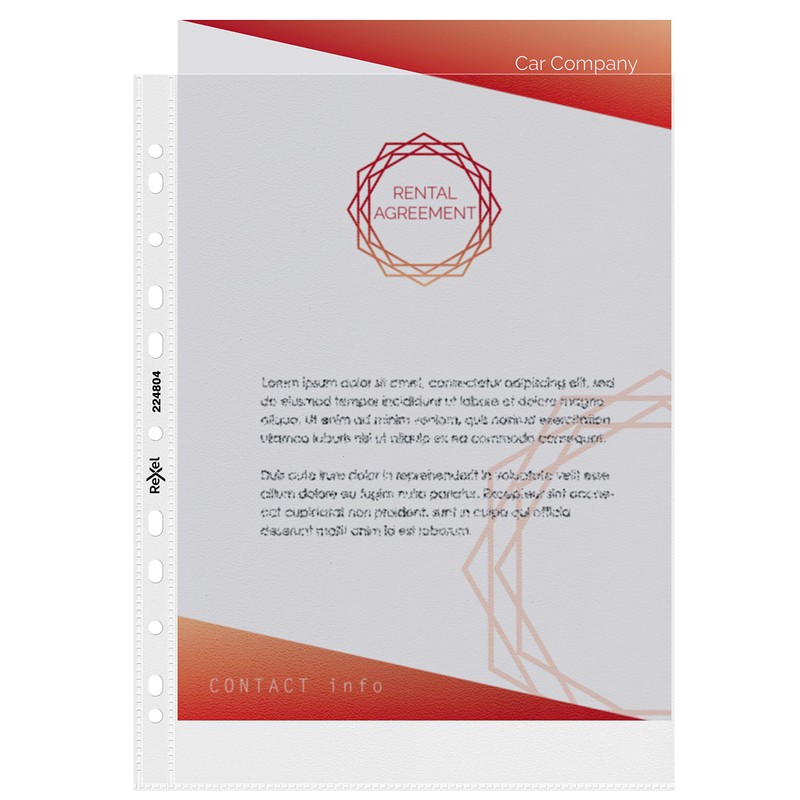 Rexel Quality A4 Punched Pockets, Embossed, Pack of 50, 224804