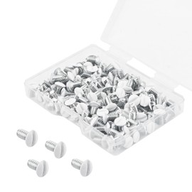 HANLATO 140 Pcs Wall Plate Screws 5/16 inch Long 6-32 Thread White Wall Plate Screws Outlet Cover Screws Switch Plate Screws Light Plate Screws Metal Panels Screws for Wall Light Switch Panels