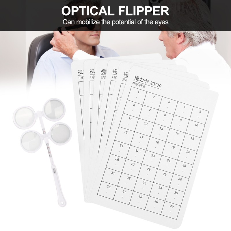 Optical Flipper Adjustable Optometry Plastic Flip 6pcs with Visual Card