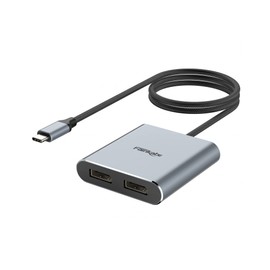 fairikabe USB C to Dual DisplayPort MST Hub Splitter, USB Type C to Dual 4K@60Hz 2X DisplayPort 1.2 Adapter for Windows Laptop PC, Compatible with Thunderbolt 3