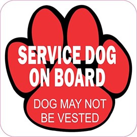 StickerTalk Service Dog on Board Magnet, 4.5 inches by 4.5 inches