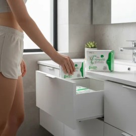 Toalla Femenina Natural De Algodón Con Turmalina, Abs Intens