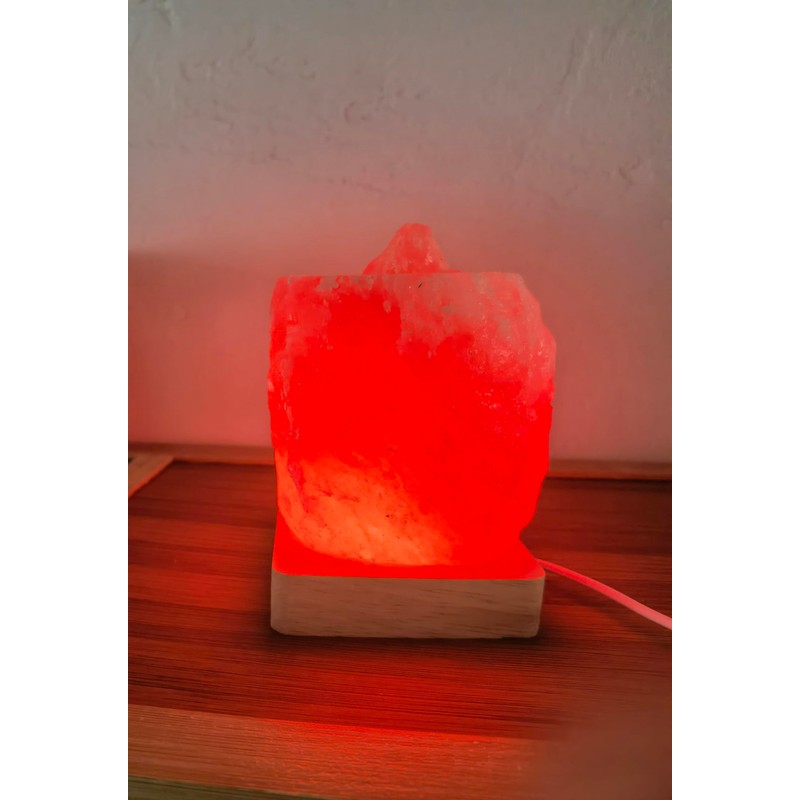YZYOE USB Colour Gradient Himalayan Salt lamp,Solid Wood Based Atmosphere