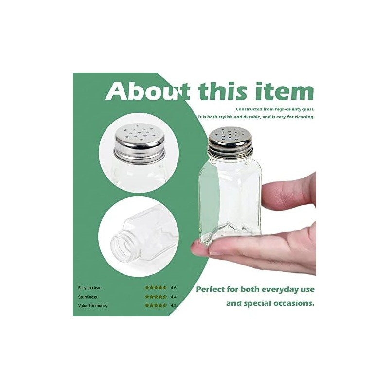HESSION 4 Pack Salt and Pepper Shakers Glass Salt Shakers