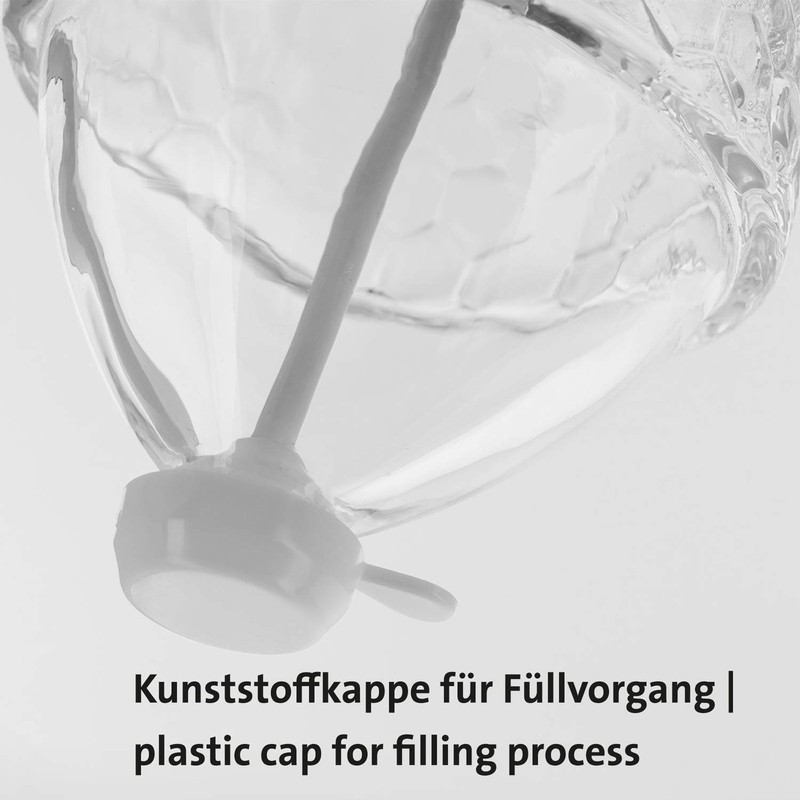 Westmark Honigbirne/Honig-Dosierer mit Untersatz, Fassungsvermögen: 200 ml, Wabenmuster, Glas/Kunststoff, Deluxe,