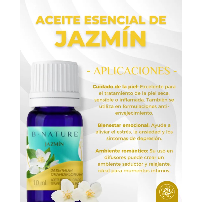 Aceite Esencial Jazmín 10 Ml Bnature Puro 100% Natural