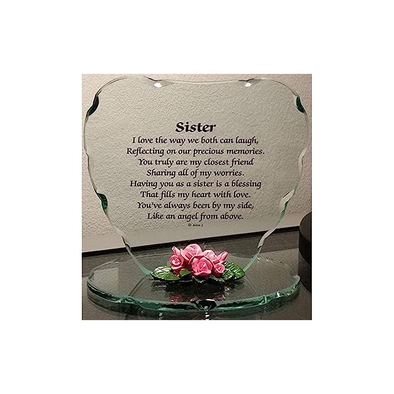 Glass Heart Plaque with Sayings Ornament for Daughter Unique Gift