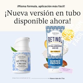 LilyAna Naturals Crema Facial Anti-Edad con Retinol para Mujeres – Crema para Arrugas y Cuello Reafirmante, Humectante de Retinol para Rostro con Ácid