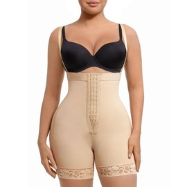 FeelinGirl Shapewear for Women Tummy Control Stage 2 Post Surgery Compression Garment Full Body Shaper Butt Lifter Beige 3XL