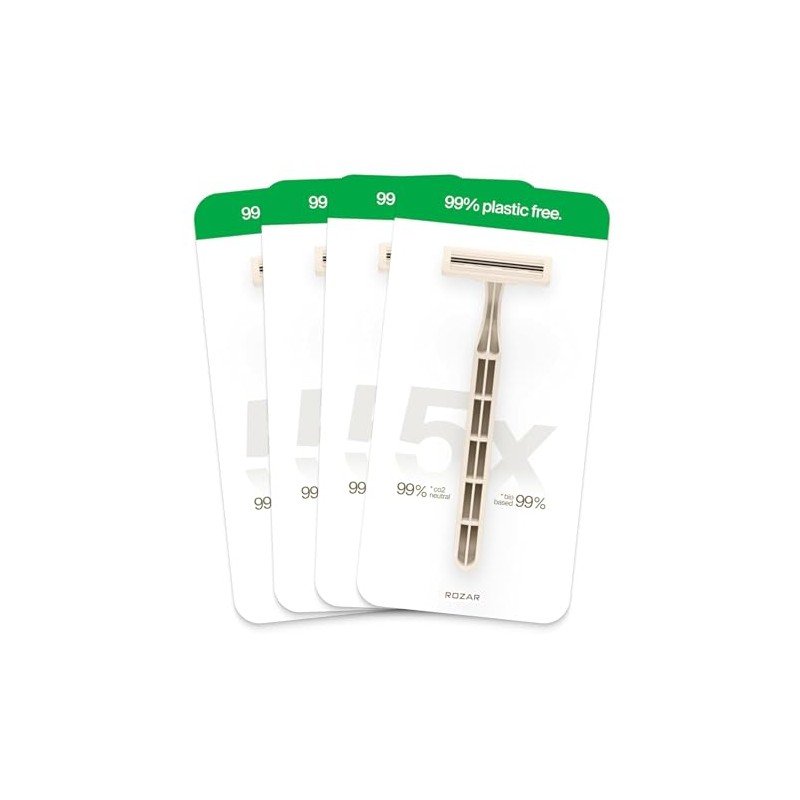 Razeco Plastic-Free Disposable Razors – 20 pieces, 3 blades –