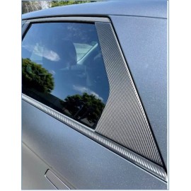 Best Less Truck fit:2008-2013 Toyota Highlander 6PC Pillar Post Trim Cover Carbon Fiber Black