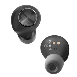 Sudio T2 Wireless Earbuds with Bluetooth 5.2, Active Noise Cancelling, Built-In Microphones, 35h Playtime, Quick Charge, Sweat and Splash Proof (Black)