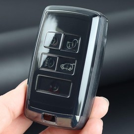 Holy Feather Premium Lightweight TPU fit for Range Rover Key Fob Cover - Soft & Elastic, No Signal Obstruction - Original Car Remote Control Key Mold Opening(Smoke Color)