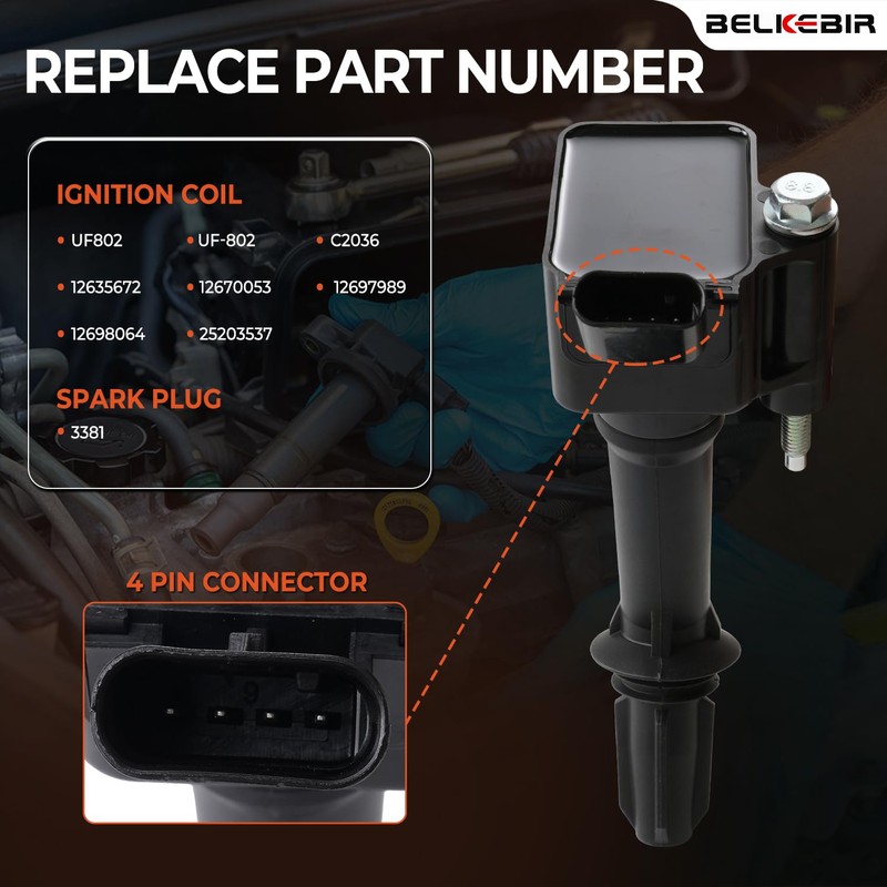 Set of 4 Ignition Coil Packs & Iridium Spark Plugs