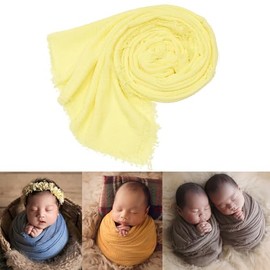 Zeroest Newborn Photoshoot Wraps Photography Props Fringed Wraps for Baby Boys Girls Infant Photo Props Blanket (Yellow)