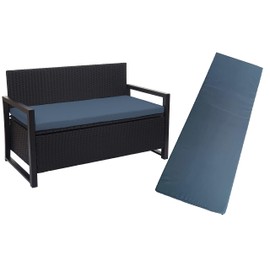 A ATH COLLECTION 100% Waterproof 2 3 4 Seater Indoor & Outdoor Bench Cushion Seat Pads for Lawn & Garden, Patio, Office, Coffee Shop with Removable cover (2 Seater 108cm x 45cm x 5cm, Gray)