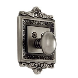 Nostalgic Warehouse Egg and Dart Deadbolt with Knob, Single Cylinder, Antique Pewter