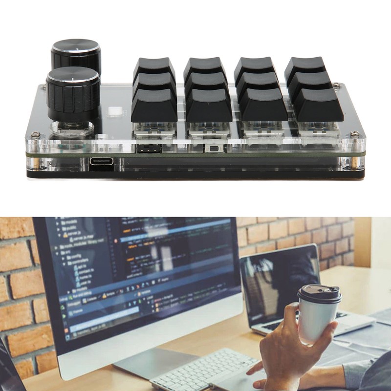 Mini Keypad 12 Keys 2 Knobs USB Or BT Connection