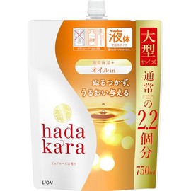 hadakara Body Soap, Liquid, Pure Rose Scent, Refill, Large, 25.4 fl oz (750 ml), Oil-in, Moisturizing