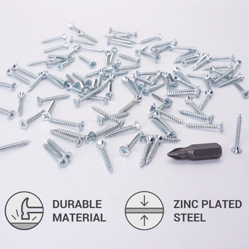 SKIR'CO Pack of 100 Galvanised Steel 2.5 x 20 mm