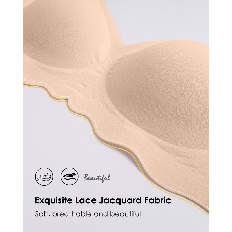 HORISUN Wireless Bras with Support and Lift Push Up Lace