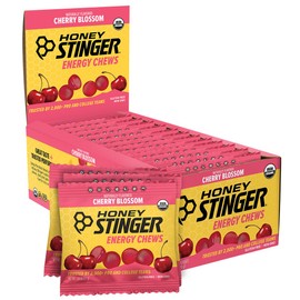 Honey Stinger Organic Cherry Blossom Energy Chew, Gluten Free & Caffeine Free, for Exercise, Running and Performance, Sports Nutrition for Home & Gym, Pre and Mid Workout, 12 Pack, 21.6 Ounce