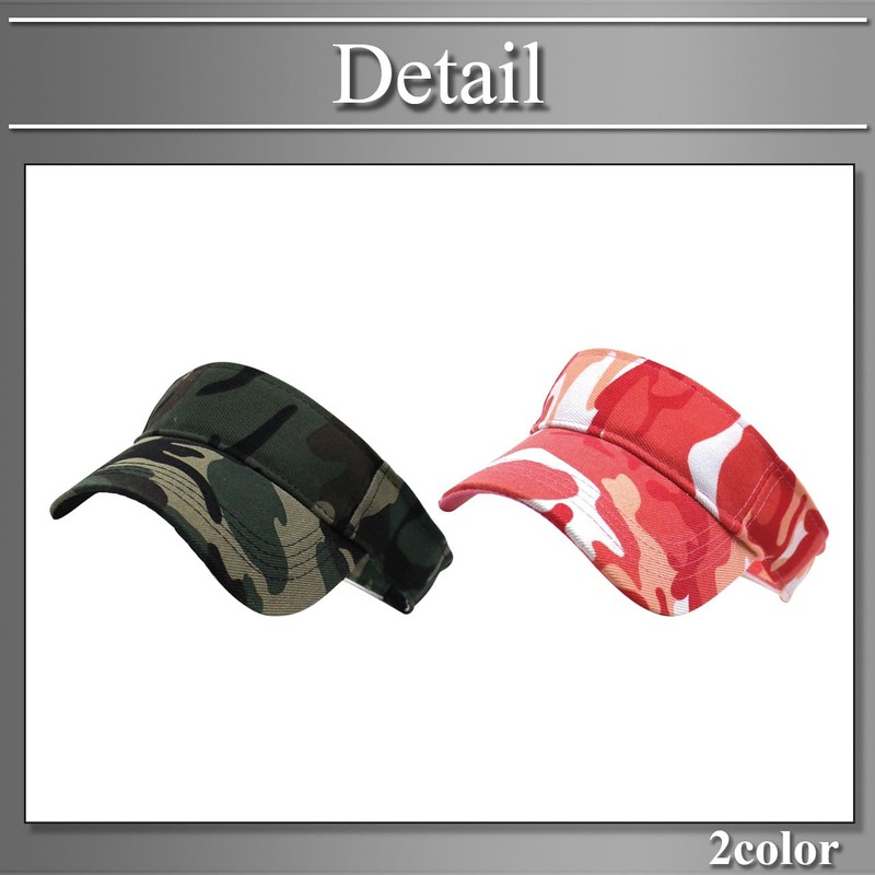 Buzz Selection CAP693 Visor, Sun Visor, Hat, Camouflage, Sun Shade,
