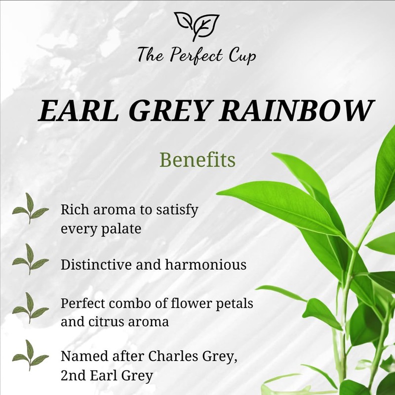 Earl Grey Rainbow Loose Leaf Tea, Bergamot Oil, Resealable Pouch