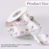 CABODYALS 10 Yards 1.5 Inch Purple Floral Wired Ribbon Flower