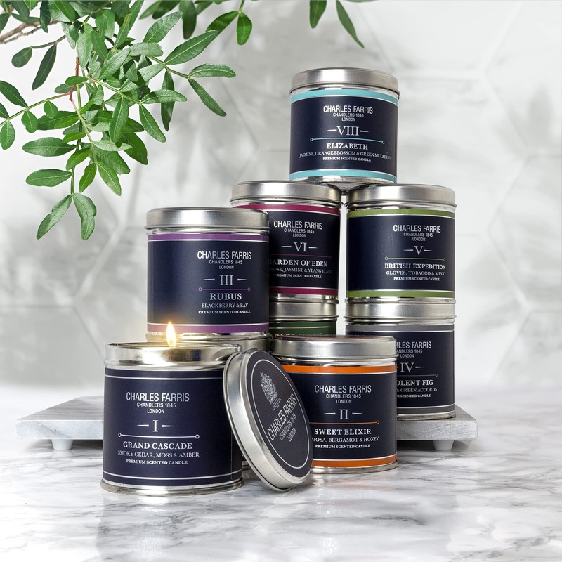 Charles Farris Luxury Scented Candle – Tin, Hand-Poured, Long Lasting,